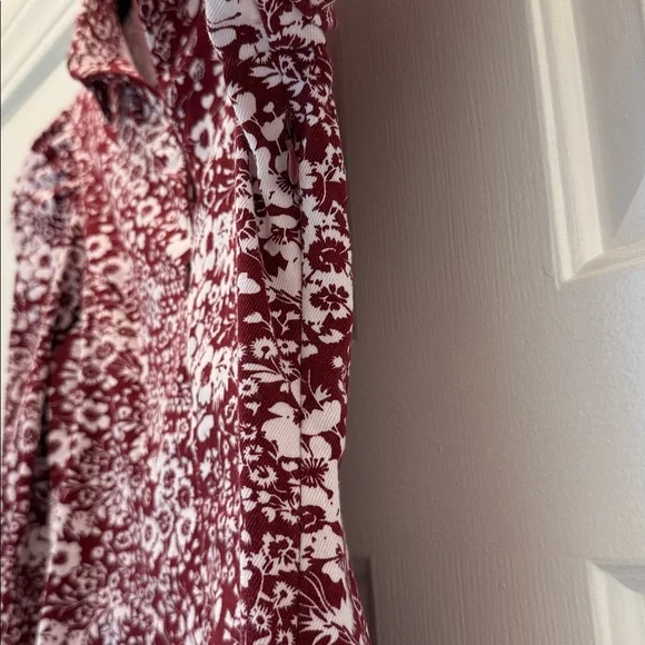 TUCKERNUCK HYACINTH HOUSE Maroon Floral Front Zip Begonia Mini Dress Sz. S EUC! - Picture 6 of 7